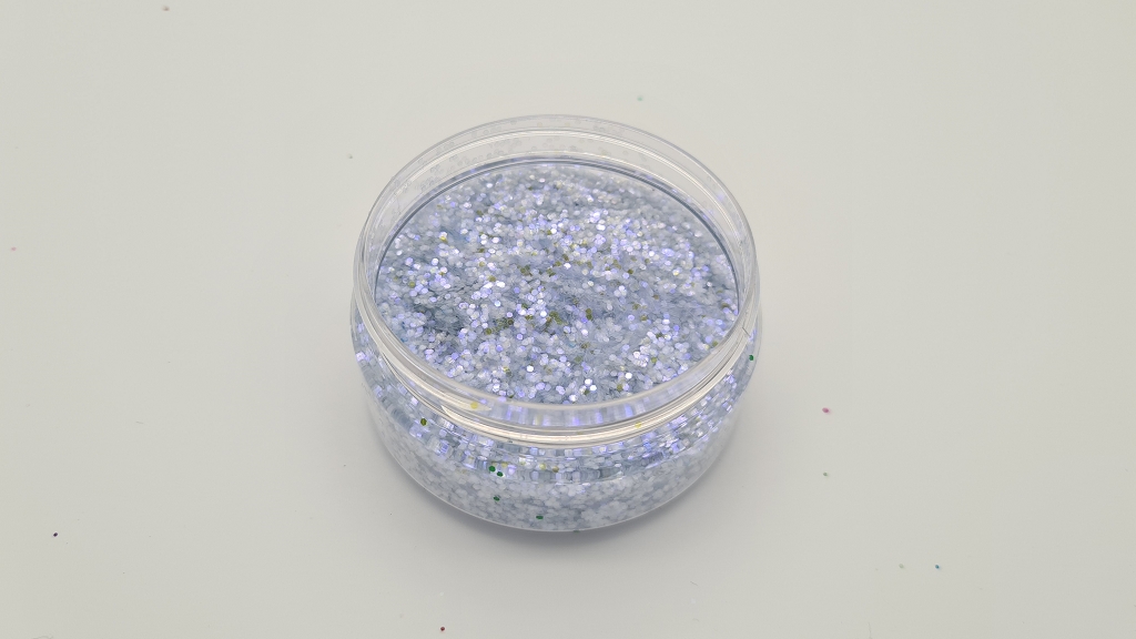 Irisierend-Babyblau-UV-1mm MIKATECH Glitter 1mm Irisierend Babyblau 100ml