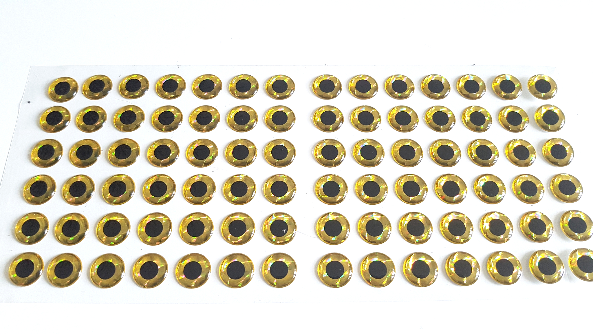 MIKATECH-Soft-3D-Augen-14mm-Prism-Gold-84er-Karte MIKATECH Epoxy 3D Augen 14mm Prism Gold Karte 84 Stück