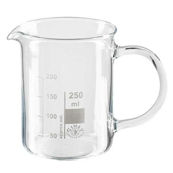 Borosilikatglas Becher mit Henkel 250 ml