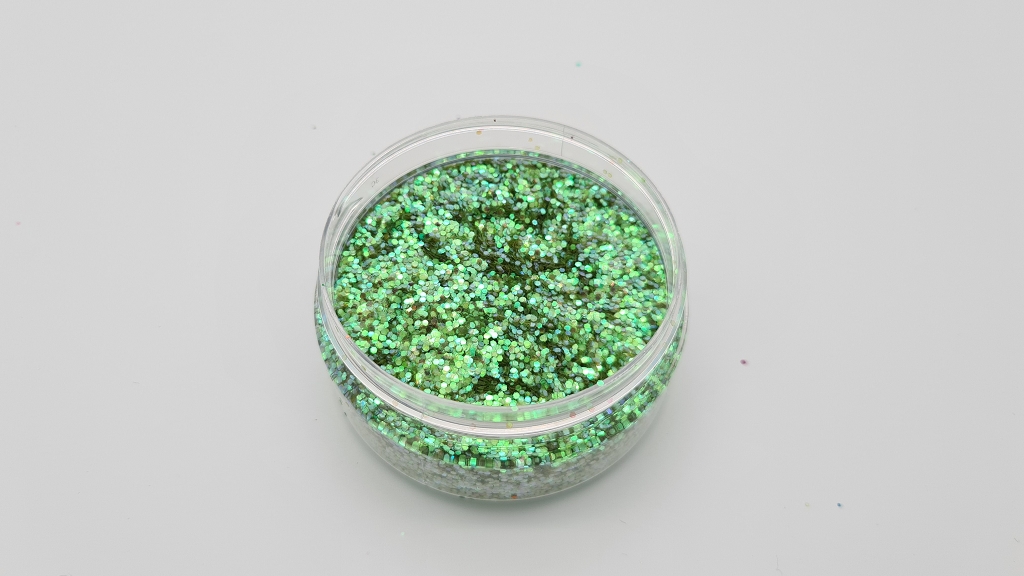 Irisierend-Moosgr-n-1mm MIKATECH Glitter 1mm Irisierend Moosgrün 100ml